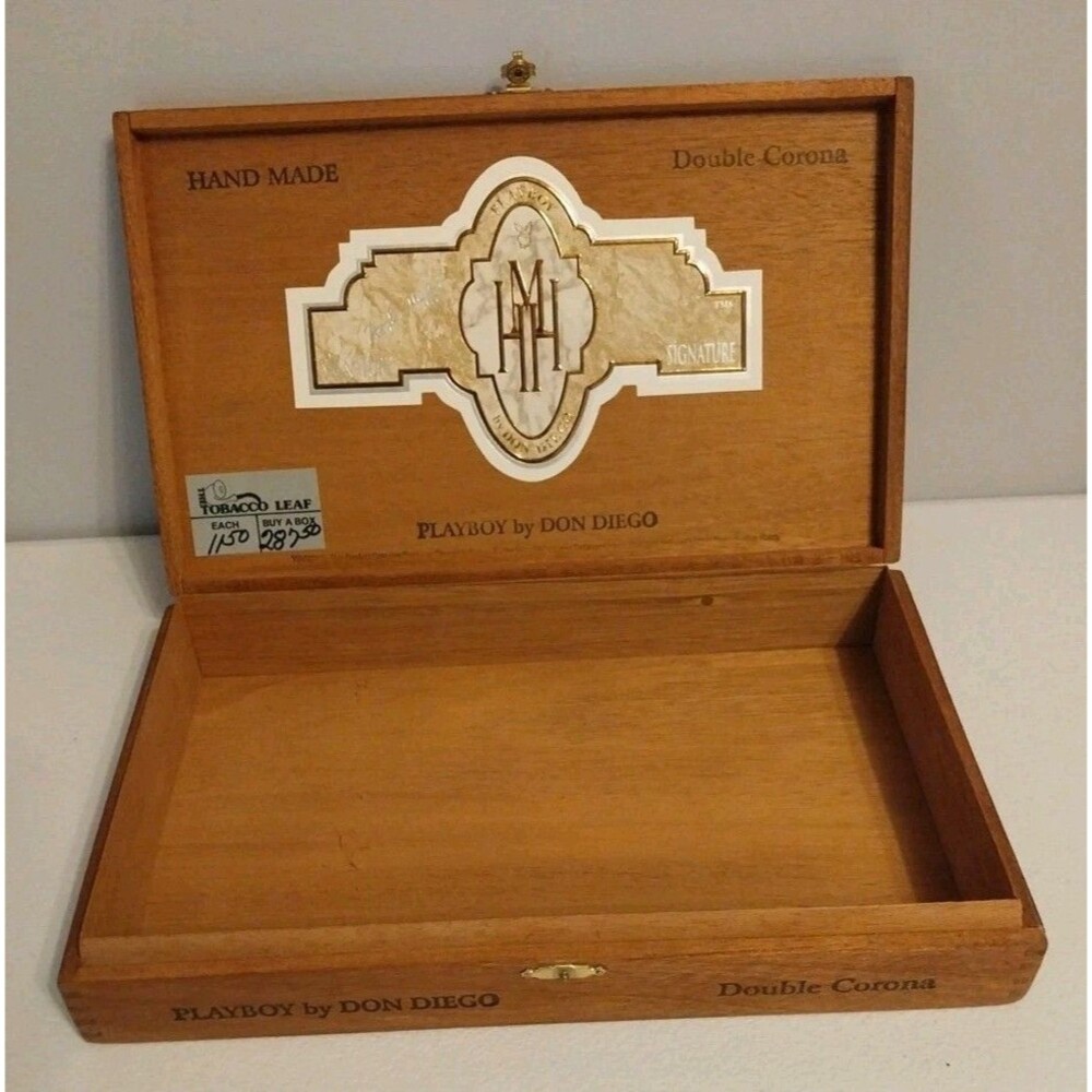 Vintage Playboy Don Diego Cigar Box Wood Hefner Signature Tabacalera Garcia